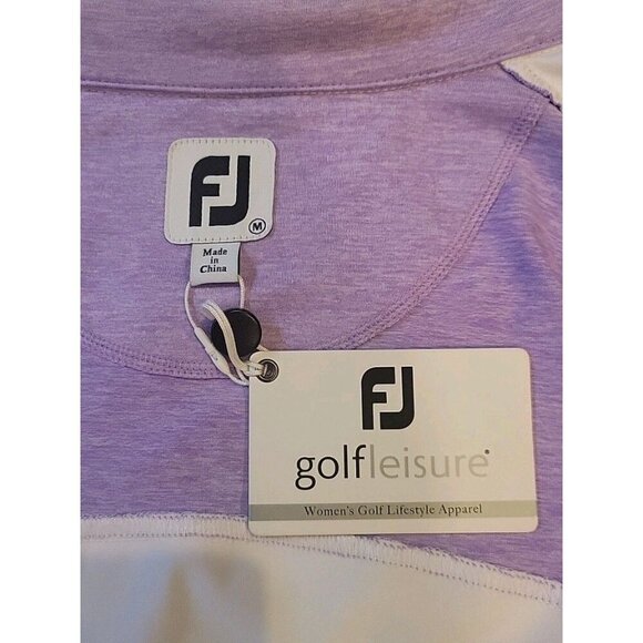 Footjoy Womens Full Zip Jacket White Purple Craguns Legacy New Pockets Wicking - Picture 10 of 14